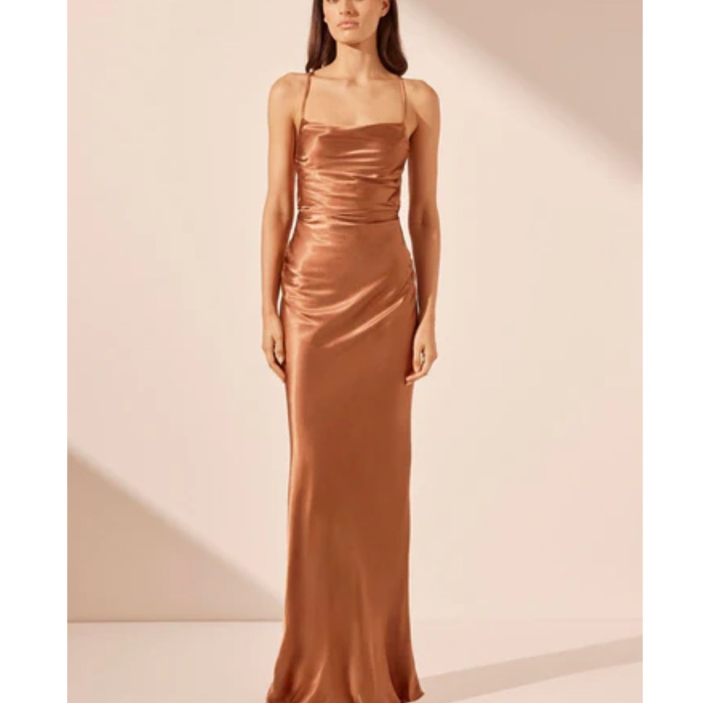 NEVER WORN Shona Joy La Lune Lace Back Maxi Dress in Almond - Size 10